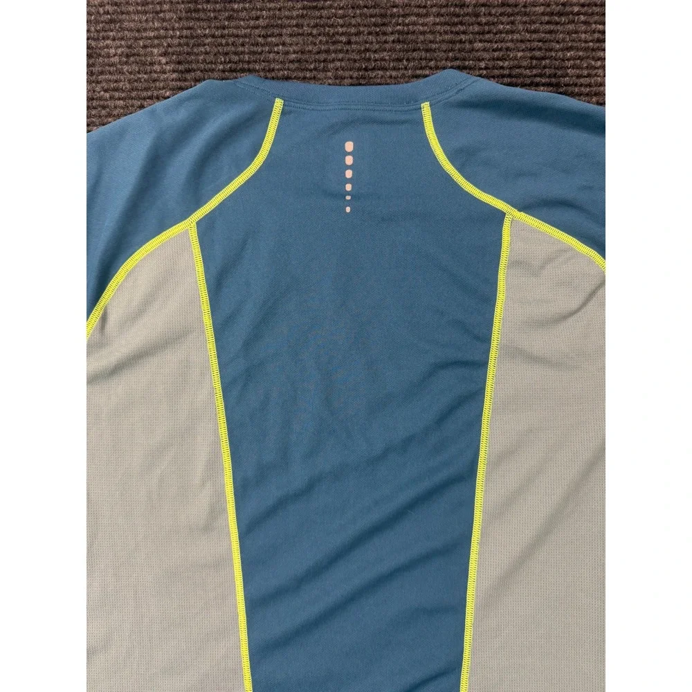 The North Face Mens FlashDry Long Sleeve Running Shirt Blue Gray XL A1HH